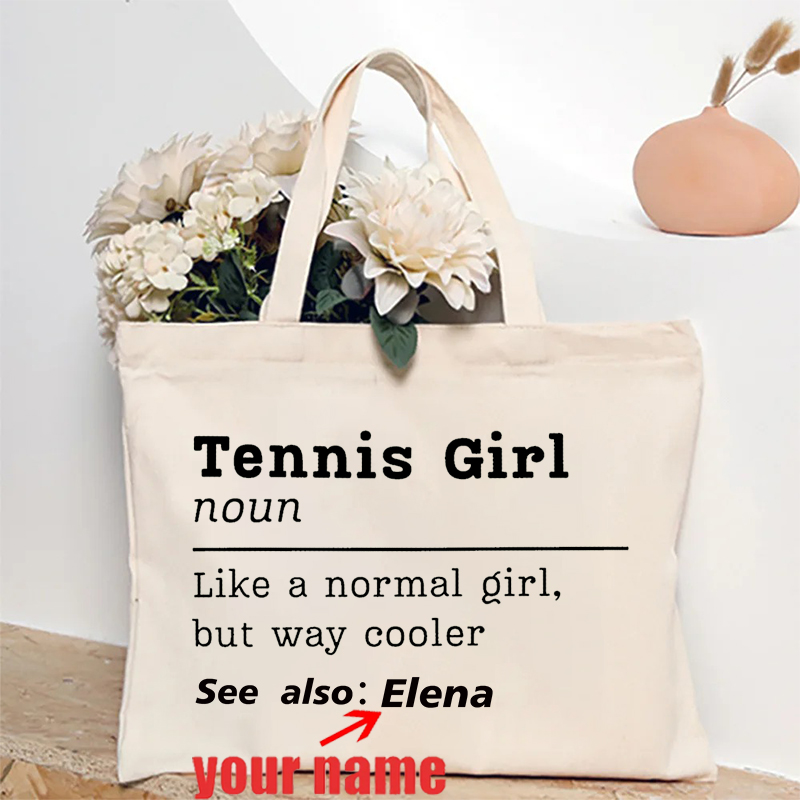 Table Tennis Name - Tas Tote Kanvas Tenis Nama Personalisasi