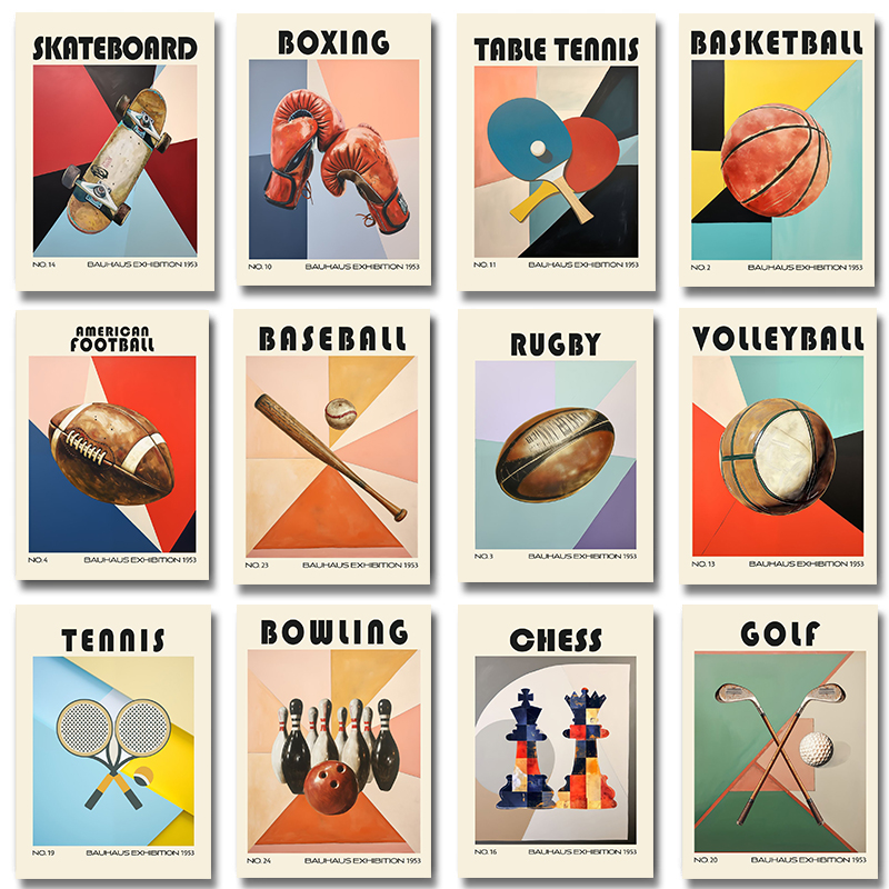 Table Tennis Live - Lukisan Kanvas Poster Olahraga Vintage Golf
