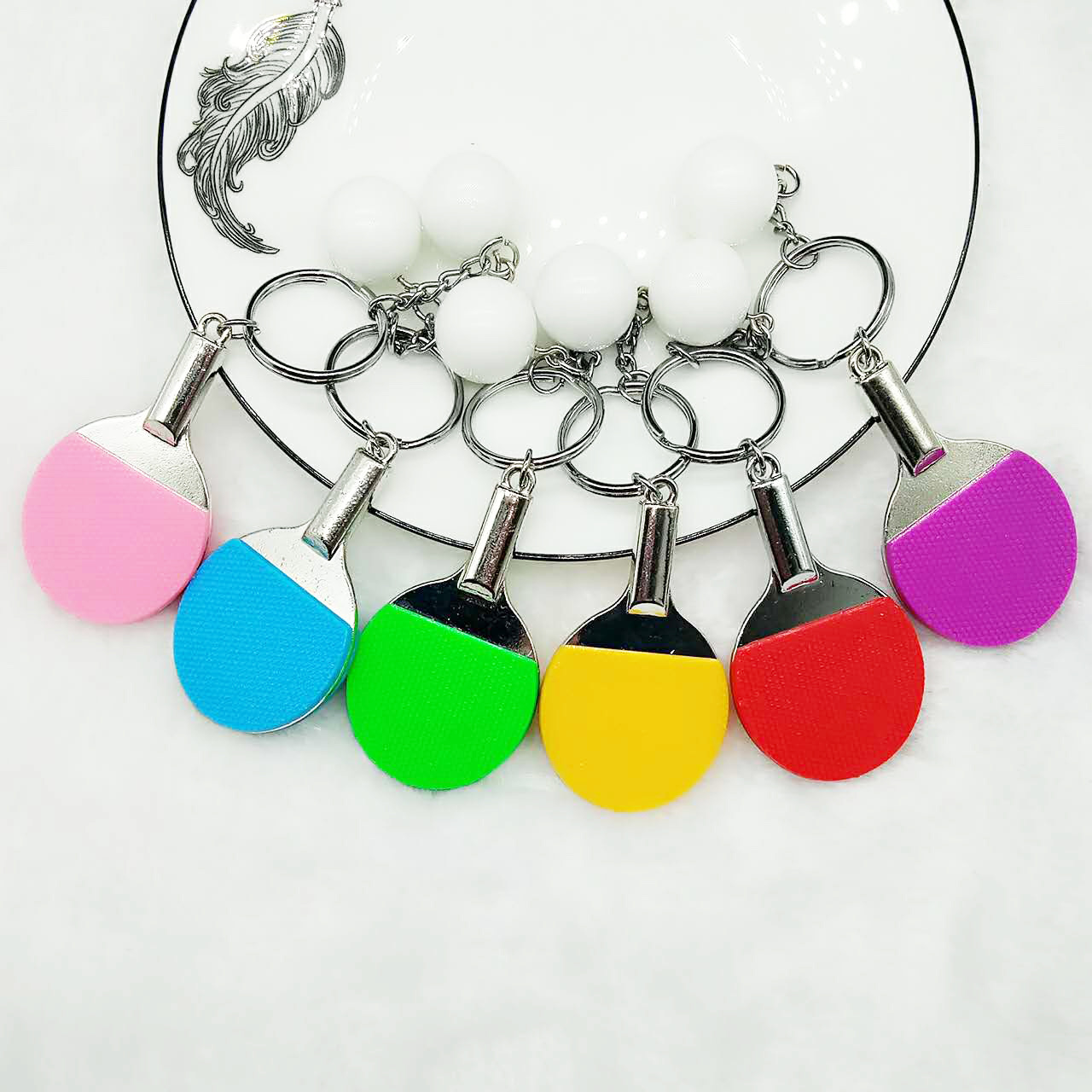 7 buah Fashion gantungan kunci - Table Tennis Umpire ulasan dan harga