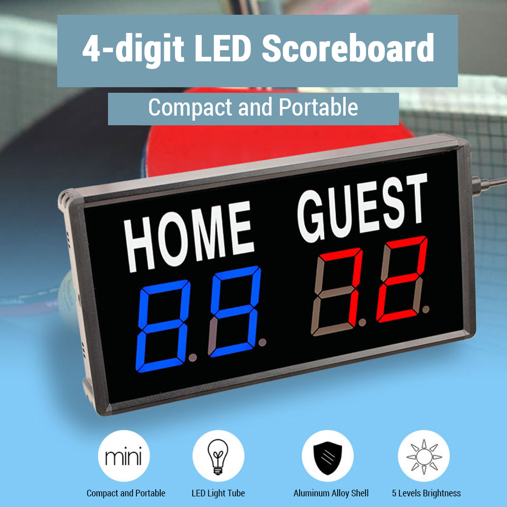 Papan Skor LED 4 Digit Portabe - Table Tennis Umpire ulasan dan harga